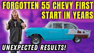 55 Chevy First Start 305 Fires Up After 20 Years of Sitting [upl. by Caniff]