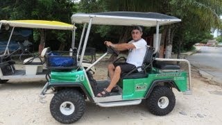 TOUR DE LÎLE EN VOITURETTE DE GOLF  ISLA MUJERES  MEXIQUE [upl. by Eenar]