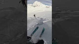 I was in a BAD position for THIS to happen 🤯 avalanche ski skiing freeride pov [upl. by Hildagarde]