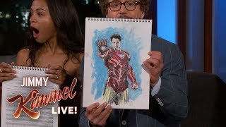 Cast of Avengers Infinity War Draws Their Characters [upl. by Toile]