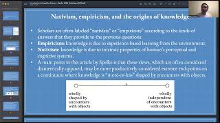 Lecture 2 Nativism Empiricism and Core Knowledge  COGSCI 1  UC Berkeley [upl. by Anigue217]