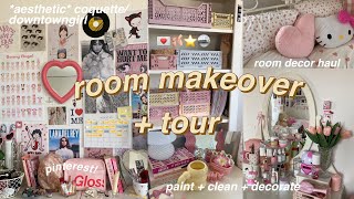 🩰⭐️ULTIMATE AESTHETIC ROOM MAKEOVERTRANSFORMATION  TOUR 2023 tiktokpinterest coquette inspired [upl. by Yenolem]