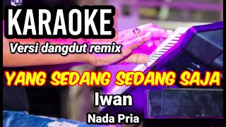 YANG SEDANG SEDANG SAJA  Iwan  Karaoke remix nada pria  Lirik [upl. by Brick]