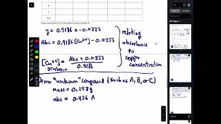 Spectrophotometric Analysis of Cu Calculations and Graphing a Standard Curve using Excel Online [upl. by Tingey570]