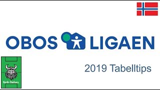 Tabelltips OBOSligaen 2019 1 divisjon Norge [upl. by Ha]