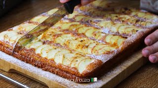 حلوى بالتفاح بحجم عائلي بطبقتين خفيفة و اكثر من رائعة  gâteaux au pommes [upl. by Leiba]