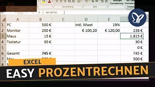 Excel Tutorial Prozentrechnen in Excel [upl. by Yelak]