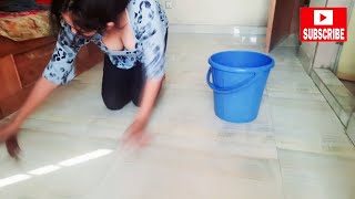 How to deep cleaning floor by hand । My Daily Work । Sania Vlog [upl. by Lodie]