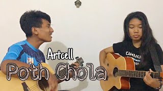 Poth Chola  Artcell  Cover by Prapto Rangsa and Husanna San  Acoustic guitar cover [upl. by Anyt128]