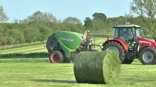 Massey 5713S and Fendt Big Baling Grass  mowing amp rowing 2023 [upl. by Hertberg43]