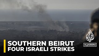 Four Israeli strikes on Beirut’s southern suburbs in past few hours  AJE correspondent [upl. by Yeaton]