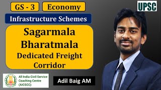 Sagarmala Bharatmala DFC  Infrastructure  GS 3 Economy  UPSC CSE Mains  Adil Baig [upl. by Htesil183]