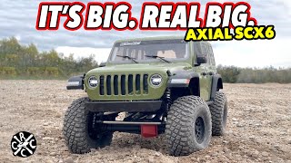 Its Big REAL BIG The Axial 16 SCX6 Jeep JLU Unboxing and First Run [upl. by Doownelg]