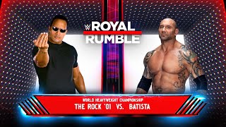 WWE 2K24  The Rock Vs Batista  Royal Rumble [upl. by Deehsar]