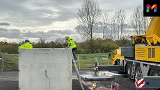 Millimeterarbeit mit tonnenschwerem Material an unseren neuen Uferfiltratbrunnen [upl. by Eseret176]