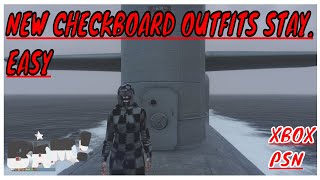 🏁NEW CHECKERBOARD OUTFITS STAY ON🏁GTA ONLINEEASY CHECKERBOARD GTA ONLINE KEEP OUTFITSONEASY [upl. by Bunny]