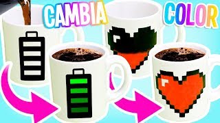 Como hacer y decorar TAZAS MAGICAS QUE CAMBIAN DE COLOR caseras Manualidades faciles paso a paso [upl. by Gasser]