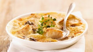 Recette  SaintJacques gratinées aux champignons [upl. by Ledba]