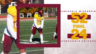 CUC Football vs Concordia Wisconsin Highlights [upl. by Atinele385]