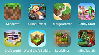 Minecraft CrashCrafter MergeCrafter Candy Craft Craft World Lost Miner Mine Tap 3D Worldcraft [upl. by Anam]