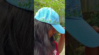 Embroidery on Cap🪡 টুপির Makeover 🦄viral embroidery makeover transformation art [upl. by Biagi702]