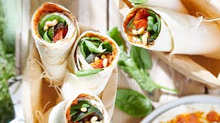 Recept – Duo van wraps met gegrilde groenten – Colruyt [upl. by Onstad331]