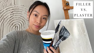 DIY Minimalist Textured Art on CANVAS  Filler vs Plaster 👩🏻‍🎨 [upl. by Elwin808]