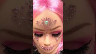 Full ASMR video now on my channel All PINK Glitter and Gems Sugar Skull asmrmakeup sleepaid [upl. by Kcaz]