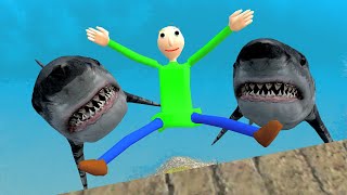 Baldis Basics Ragdolls Gmod Shark Attack Vol 98 [upl. by Aitnahs]