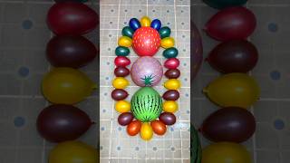 Beautiful Watermelon Strawberry Pink Red Colors With Mini Rainbow Balloons Pop Reverse Satisfying [upl. by Orville]