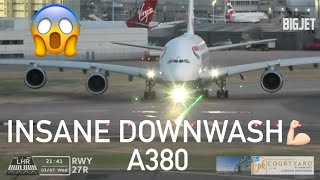 HUGE A380 DOWNWASH [upl. by Leerzej]