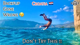 Backflip Gone Wrong In Sea  Croatia  Korcula  Dont try this [upl. by Ahso]