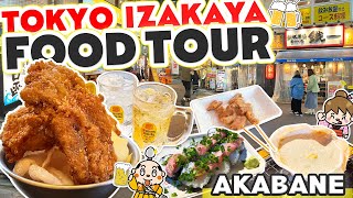 Tokyo Izakaya Restaurant Street Food Tour  Japan Local Izakaya Town [upl. by Robbi]