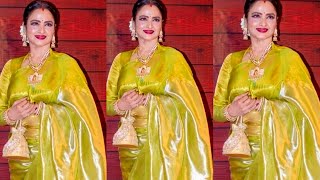 Gorgeous Rekha looks  Kanjeevaram saree looks of Rekha hi  Banarsi Saree designs [upl. by Pascasia]