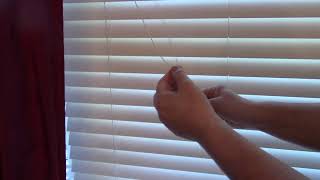 HOW to RAISE LOWER amp OPERATE CORDED Venetian Window Blinds with Strings [upl. by Htesil]