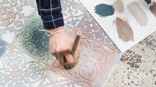 How to Stencil a Fabric Pillowcase with an Ombre Blend with Fusion Mineral Paint™ [upl. by Raffaj]