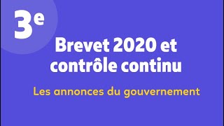 BREVET 2020 et contrôle continu en 3e  ce qui change  Les Bons Profs [upl. by Nibas5]