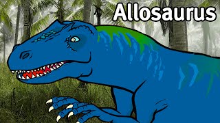 Subtitle Allosaurus vs Trex Fierce Carnivores  Late Jurrasic  Genikids Dinosaur [upl. by Wanids]