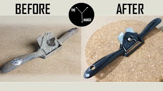 Rusty Old SpokeShave  Perfect Restoration with Japanning paint [upl. by Arhoz]