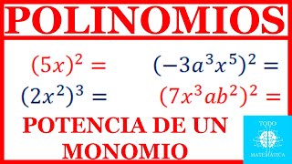 POTENCIA de MONOMIOS POTENCIA DE EXPRESIONES ALGEBRAICAS EJEMPLOS FÁCILES DE ENTENDER [upl. by Yrokcaz]