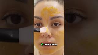 Máscara facial caseira Receita de Cúrcuma Mel e Leite para a pele jovem cuidadosdepele beleza [upl. by Brunhilde304]