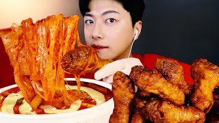 엽떡 중국당면 허니콤보 리얼사운드 먹방ASMR🌶SPICY TTEOKBOKKI HONEY FRIED CHICKEN MUKBANG EATING SOUNDS SHOW トッポッキ [upl. by Lateehs]