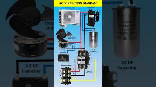 AC Connection Diagram shortselectricedisonairconditioner connectionshorts electrical electric [upl. by Heisser]