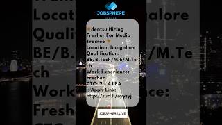 Dentsu  Hiring  Freshers  IT hiring job freshers trendingshorts jobsphere IT software tvk [upl. by Hieronymus]