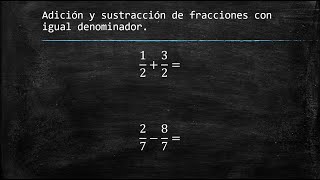 Adición y sustracción de fracciones con igual denominador [upl. by Ashlen789]