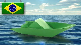 Como fazer um BARCO DE PAPEL realista  Tutorial de Origami [upl. by Andryc]