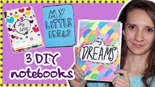 3 DIY projects notebooks  Notebooks cover ideas  Easy DIY school supplies Back to school [upl. by Genisia570]