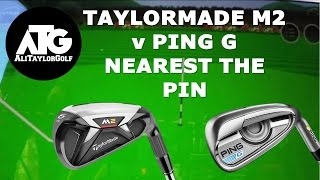 TAYLORMADE M2 IRON v PING G IRON NEAREST THE PIN WITH SKYTRAK [upl. by Kcin]