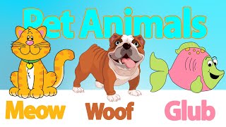 Pet Animals Song  Animal Sounds Song  LittleKidsTV [upl. by Nnaillij]