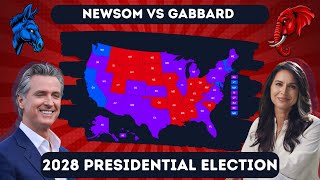 2028 Presidential Election NEWSOM vs GABBARD gavinnewsom tulsigabbard 2028 2028electionresults [upl. by Jaret550]